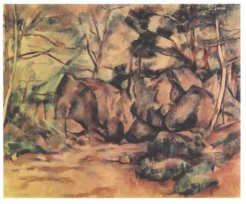 Rocks in the Woods - Paul Cézanne