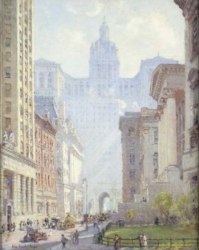 Chambers Street et l’Hôtel de Ville New York. - Colin Campbell Cooper - Alpha Reproduction