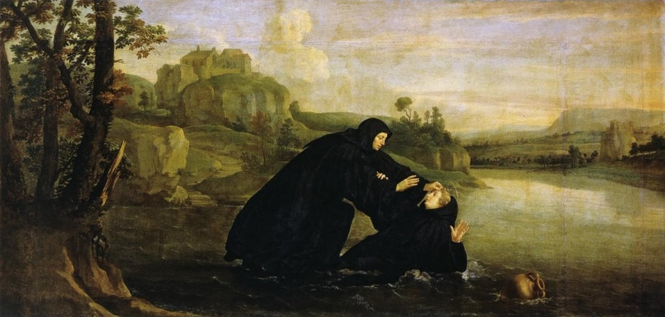 Épisodes de la vie de saint Benoît : Placide retiré de l'eau par le frère Maur - Philippe de Champaigne