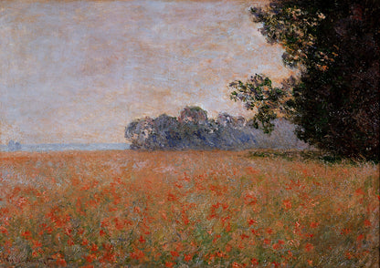 🌾 Oat Field with Poppies – Claude Monet (circa 1890)
