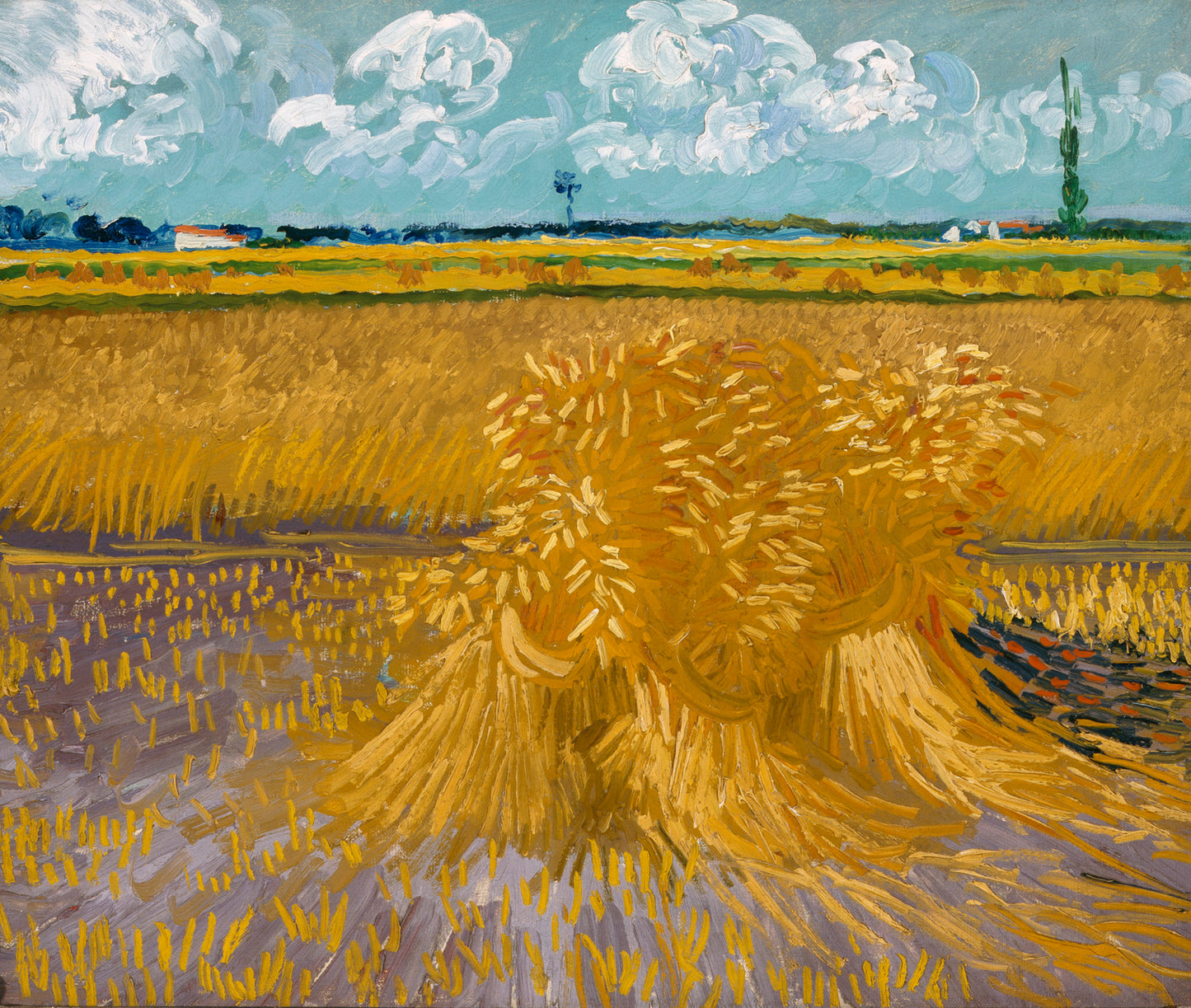 🌾 Wheat Field with Sheaves – Vincent van Gogh (circa 1885–1890)