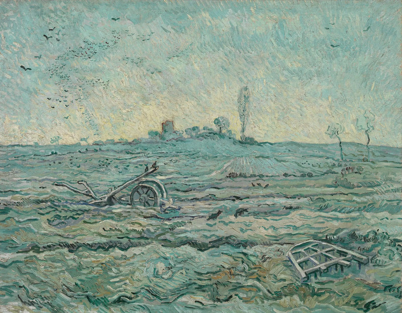 Snowy Field with Harrow - Vincent van Gogh