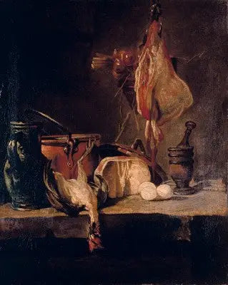 Still life with ray fish and onion basket - Jean Siméon Chardin