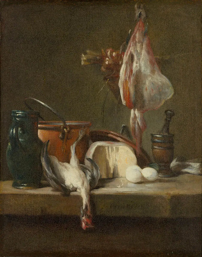 Still life with ray and onion basket - Jean Siméon Chardin