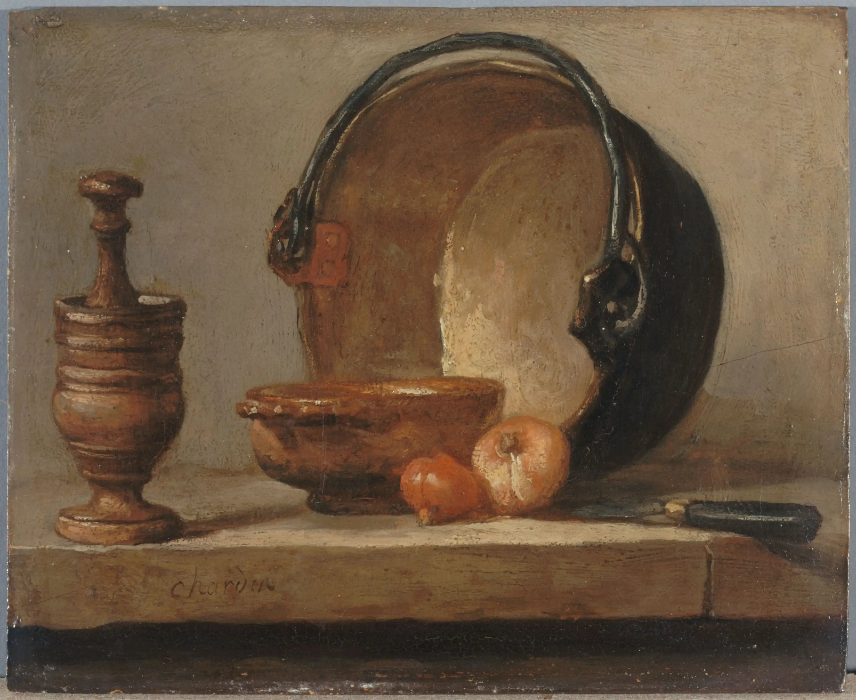 Nature morte au chaudron de cuivre - Jean Siméon Chardin - Alpha Reproduction