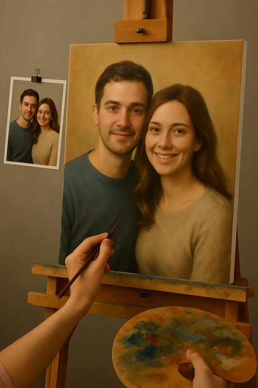 💑 Customizable Couple Painting – Unique and Emotional Oil Painting