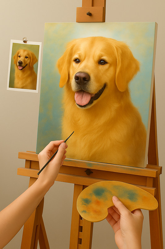 🎨 Customizable Dog Portrait Painting – Unique Oil Painting