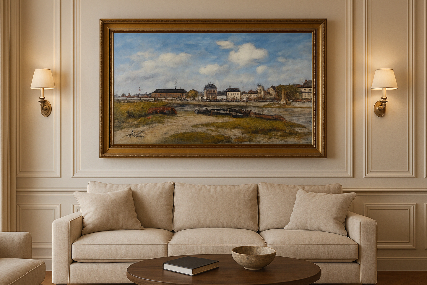 The port of Trouville, at low tide - Eugène Boudin