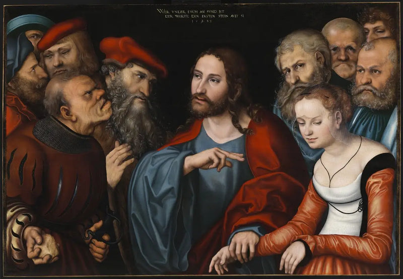 The Christ and the Adulteress. - Lucas Cranach the Elder