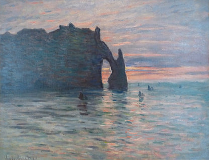 🎨 Sunset at Étretat – Claude Monet, 1883