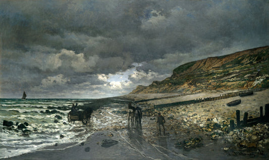 🌫️ The Pointe de la Hève at low tide Claude Monet (1865)