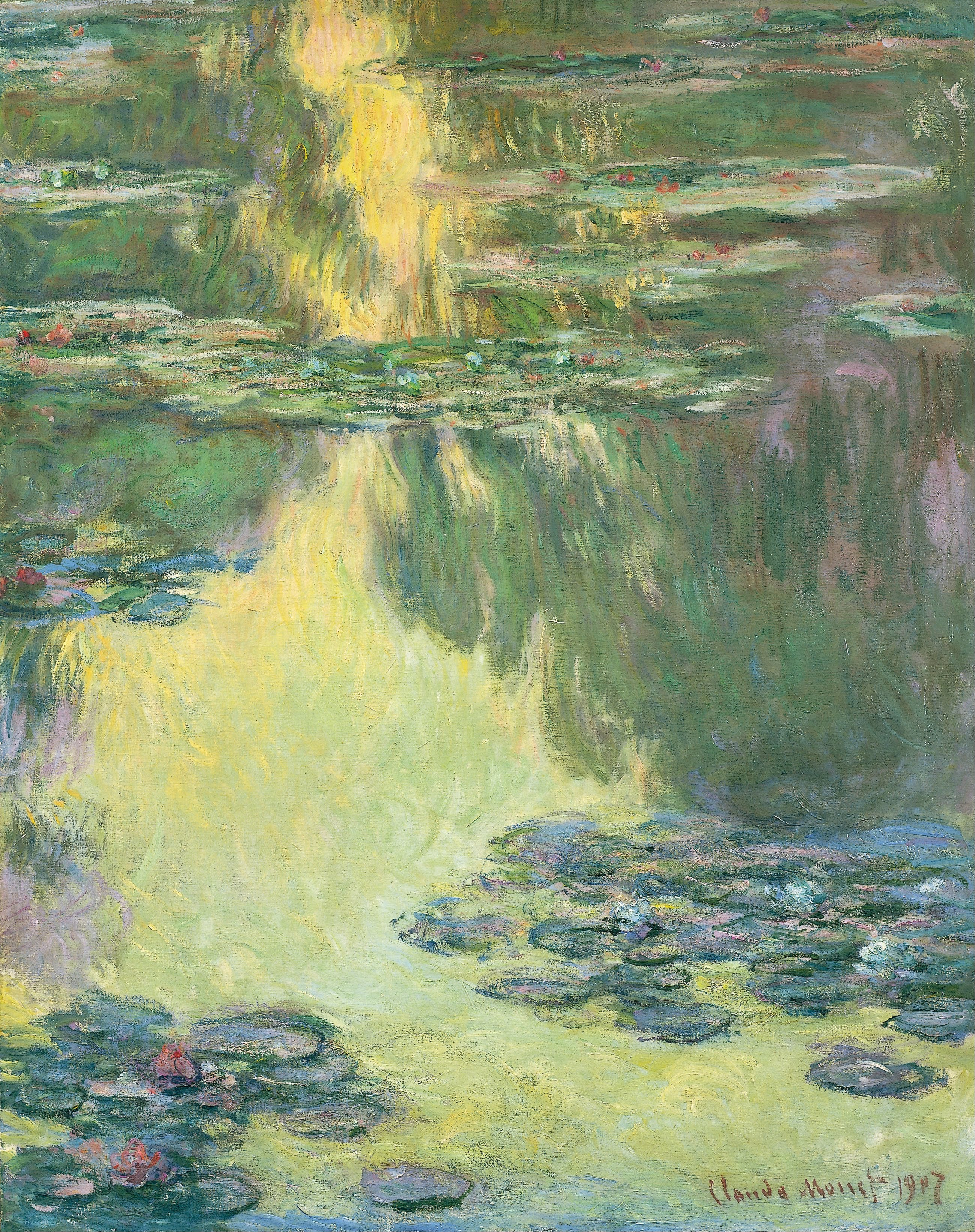 Reproduction du tableau « Les Nymphéas - Claude Monet » par Alpha Reproduction en peinture à l’huile