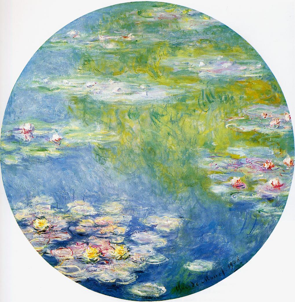 🎨 Water Lilies, 1908 – Claude Monet (circular version)