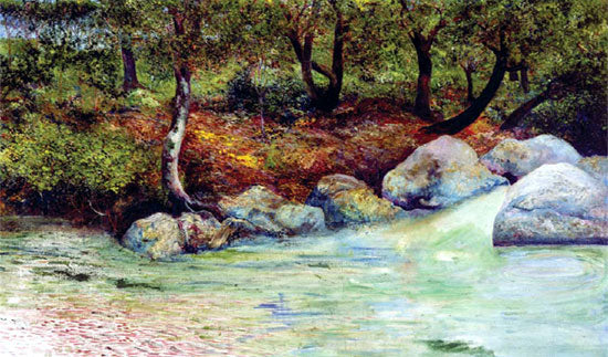Landscape with forest and river - Joaquín Clausell