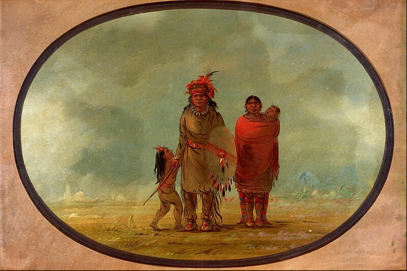 Copper Chief, sa femme et ses enfants - George Catlin
