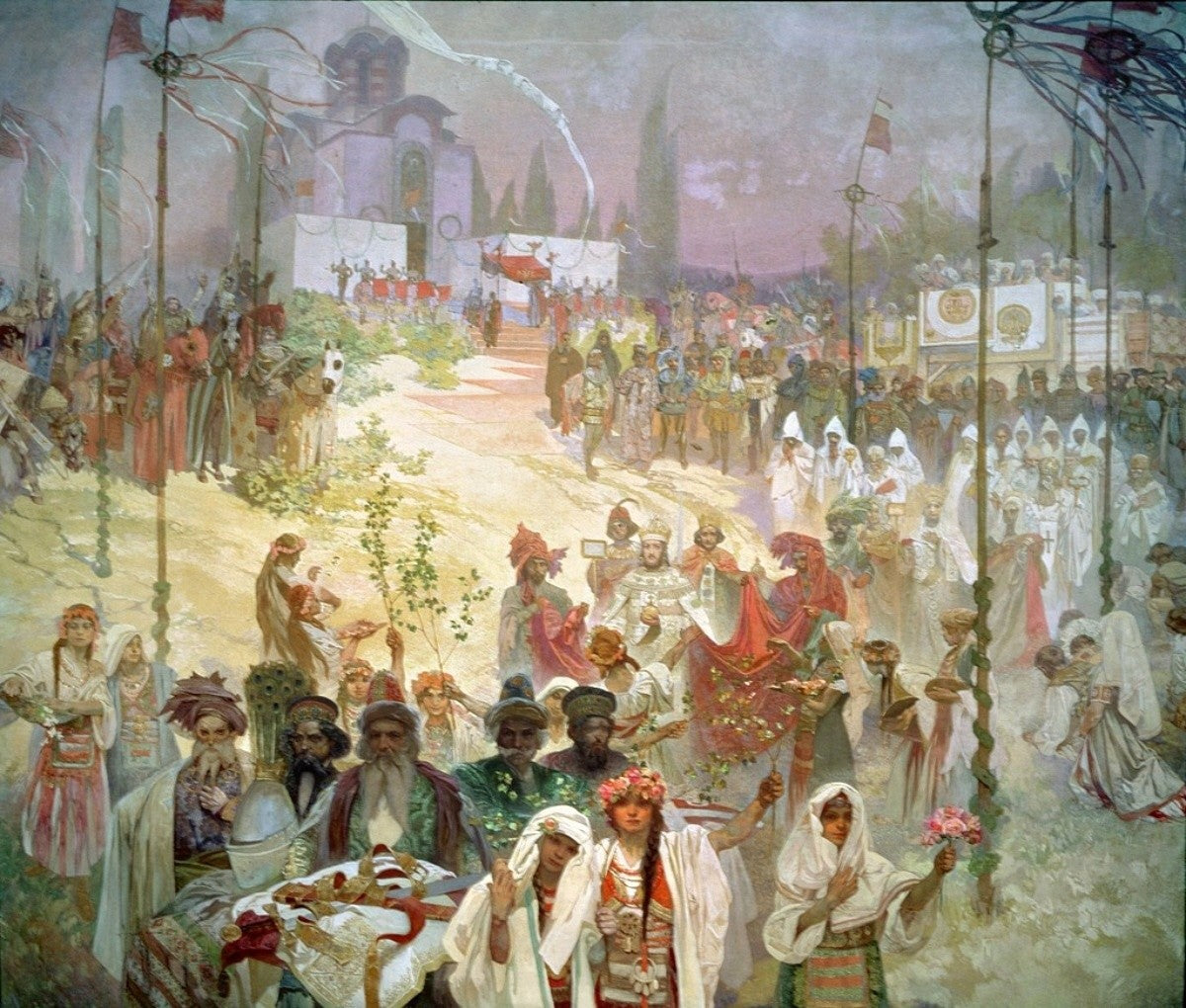 Coronation of the Serbian Tsar Stefan Dušan as Byzantine Emperor by Alphonse Mucha