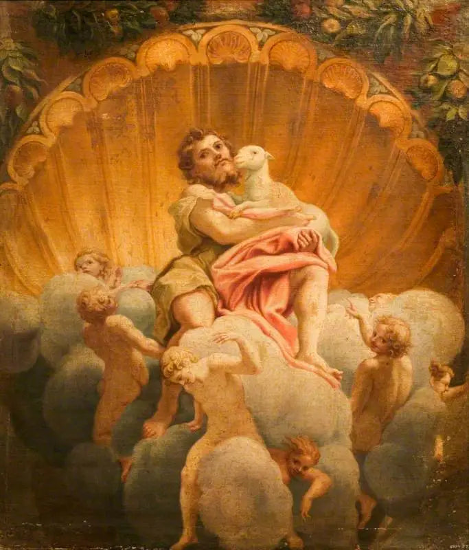 Saint John Carrying the Lamb (copy of the fresco from the dome of Parma Cathedral) - Antonio da Correggio