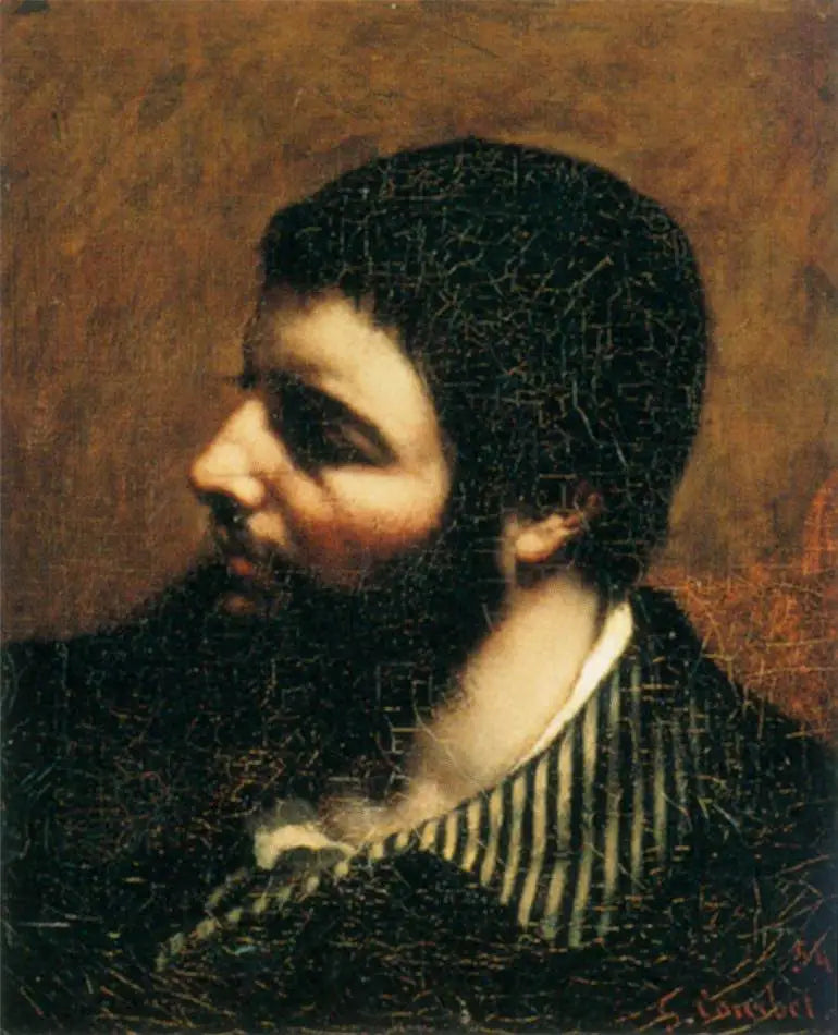 Self-Portrait Known as the Striped Collar - Gustave Courbet