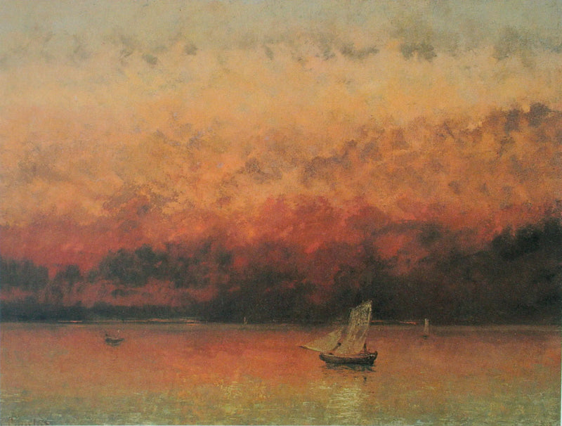 Lake Geneva, sunset - Gustave Courbet