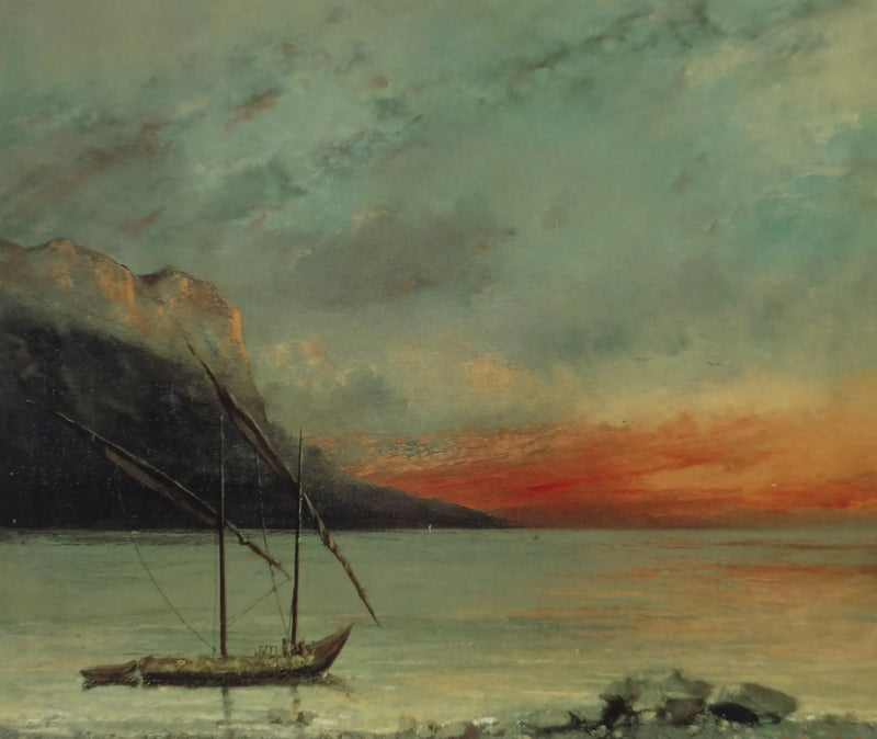 Sunset over Lake Geneva - Gustave Courbet