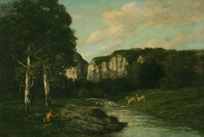 Landscape with Hunter - Gustave Courbet