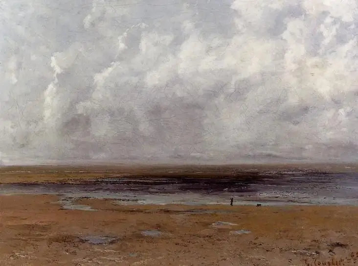 Trouville Beach at Low Tide - Gustave Courbet