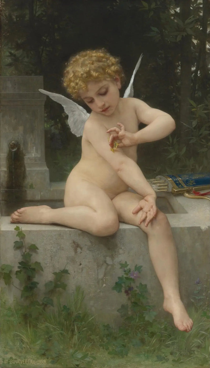 Love with Butterfly - Bouguereau