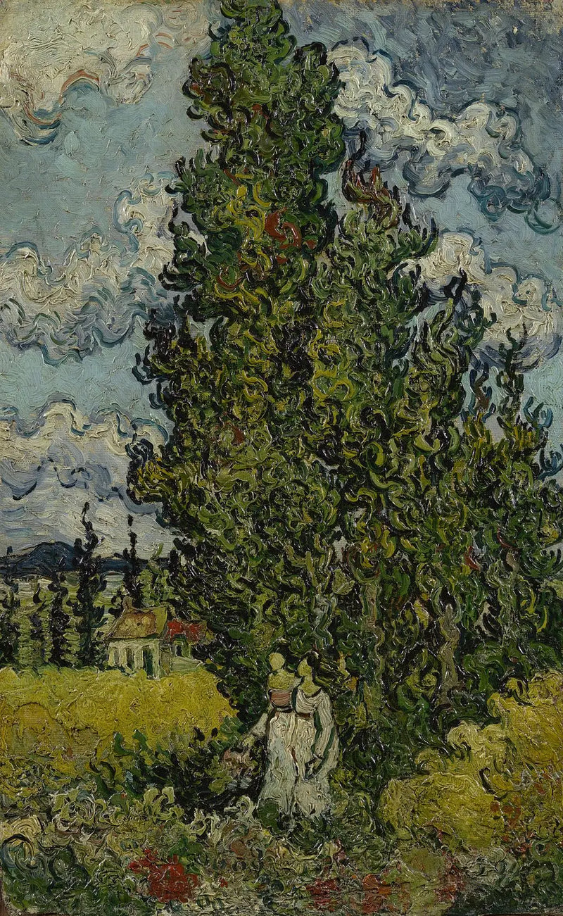 Cypress and Two Women - Vincent van Gogh