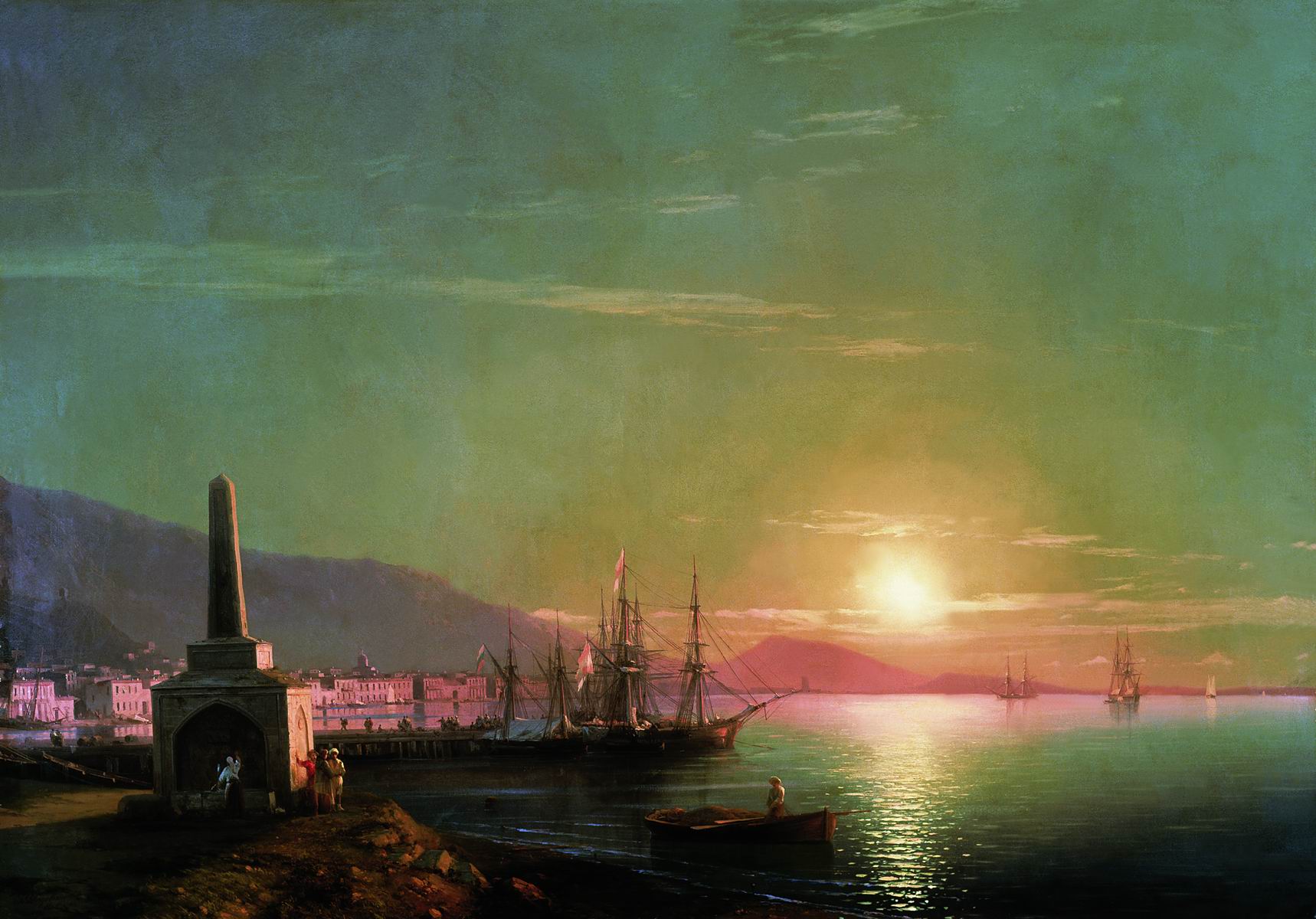 Baie de Théodosie, lever de soleil - Ivan Aïvazovski