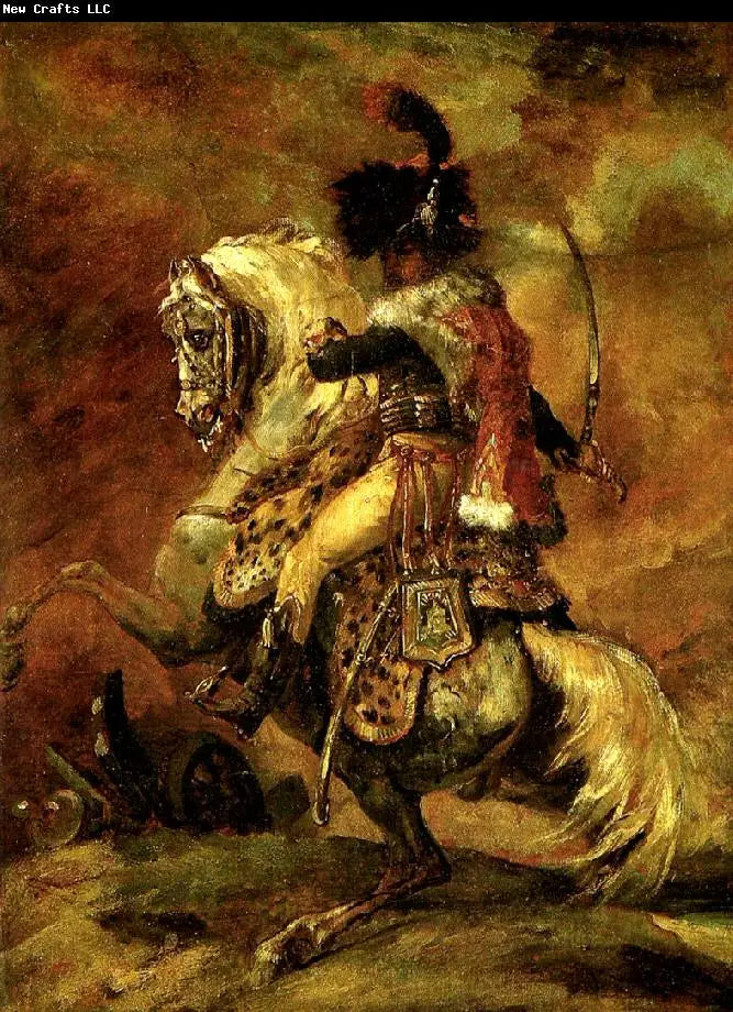 Reproduction du tableau « Officier de chasseurs à cheval de la garde impériale chargeant - Théodore Géricault » par Alpha Reproduction en peinture à l’huile