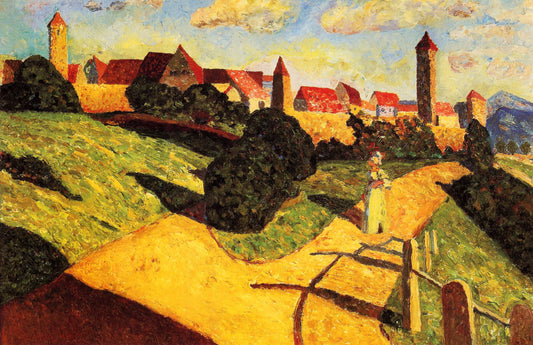 Reproduction du tableau « Vieille Ville II - Vassily Kandinsky » par Alpha Reproduction en peinture à l’huile