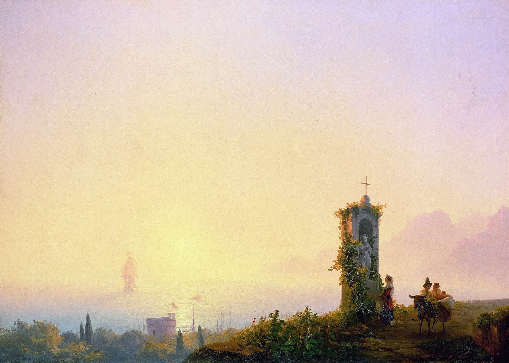 Chapelle au bord de la mer - Ivan Aïvazovski