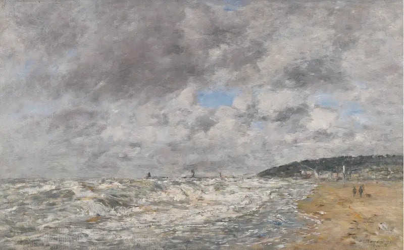 Deauville, the shore in rough weather - Eugène Boudin