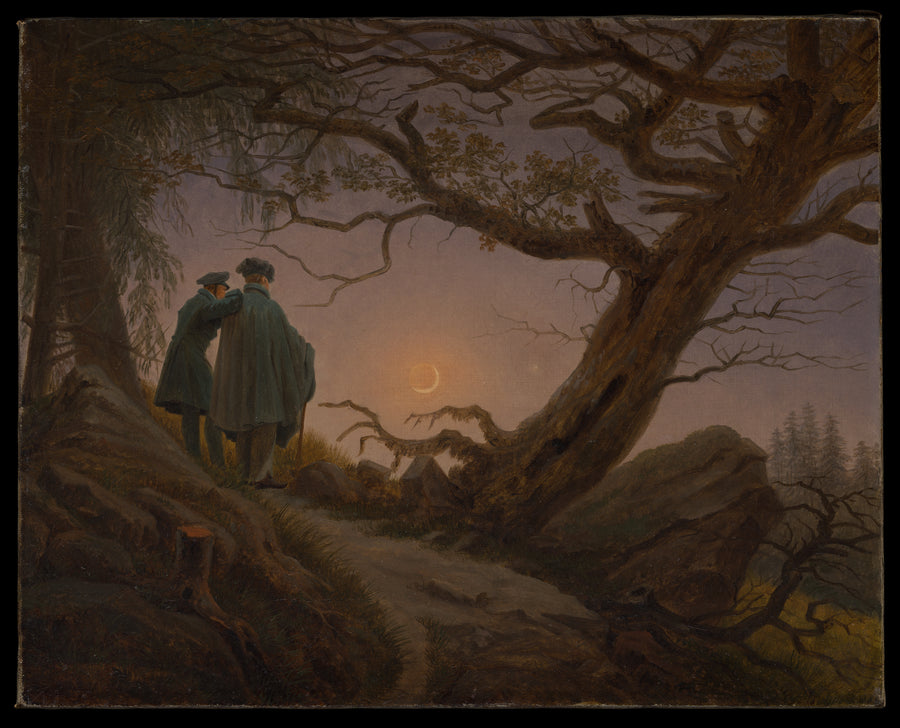 Deux hommes contemplant la lune - Caspar David Friedrich