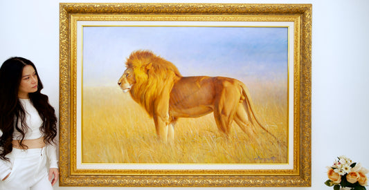 Lion in the Savannah – Somchai | 150x100cm 