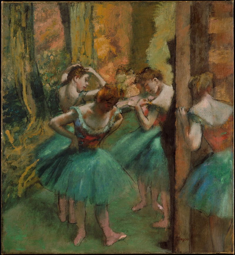 Dancers, Roses and Greens - Edgar Degas