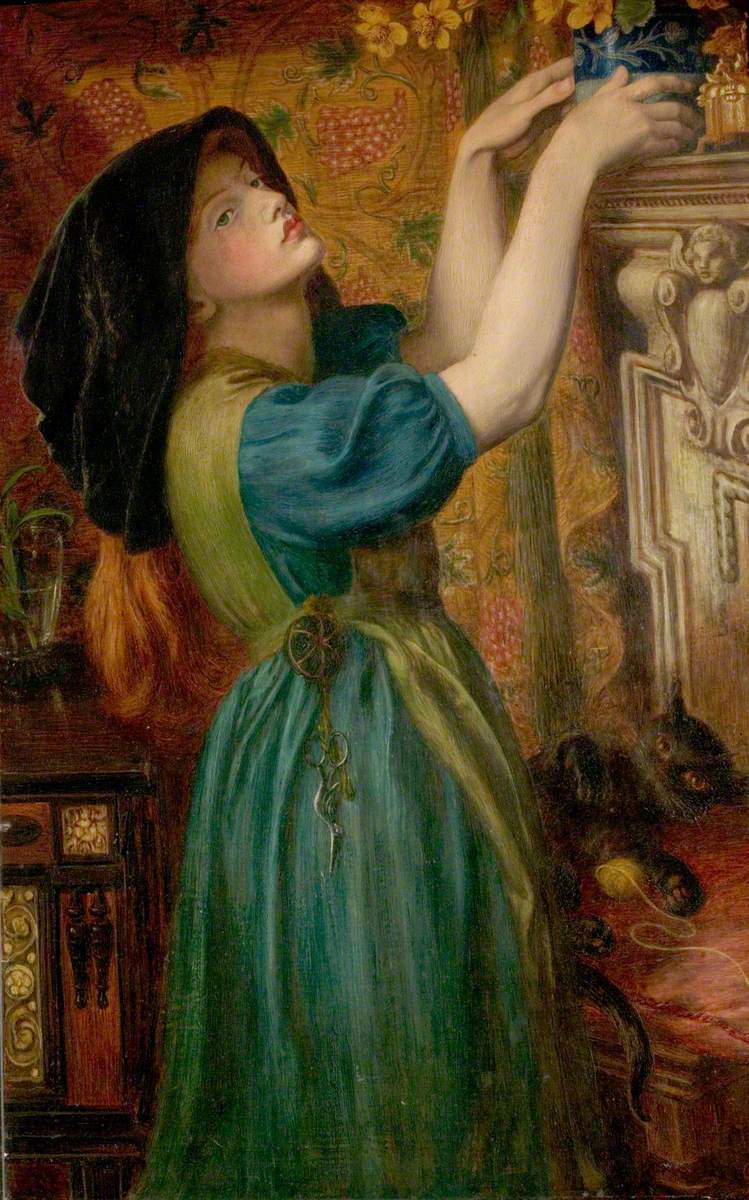 Soucis (The Bower Maiden Fleur-de-Marie) - Dante Gabriel Rossetti - Alpha Reproduction