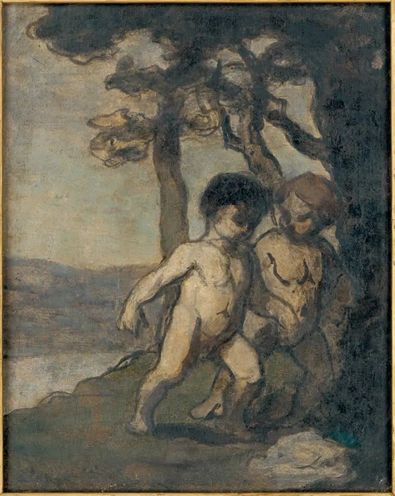 Two Children - Honoré Daumier