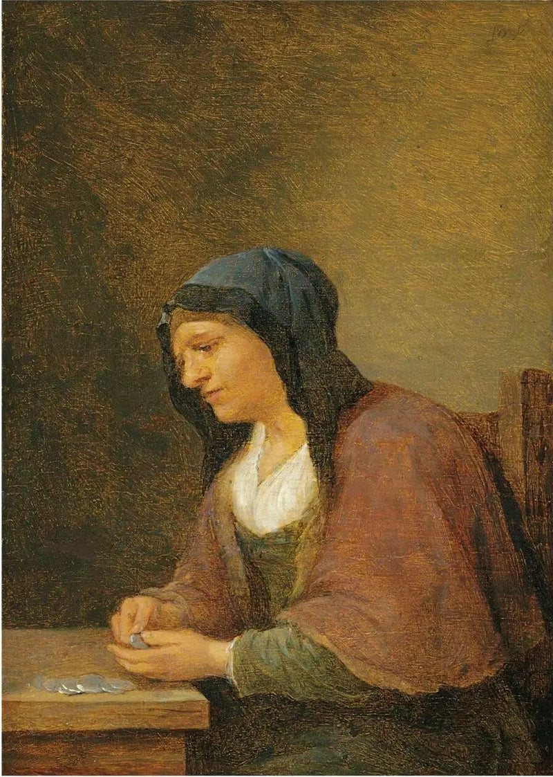 A woman counting money - David Teniers the Younger