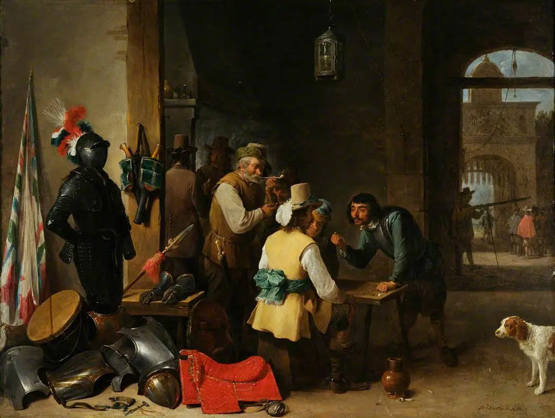 The interior of a guardroom - David Teniers the Younger