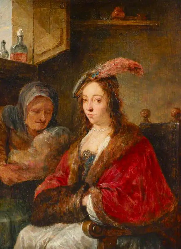 A lady with her nursemaid - David Teniers the Younger