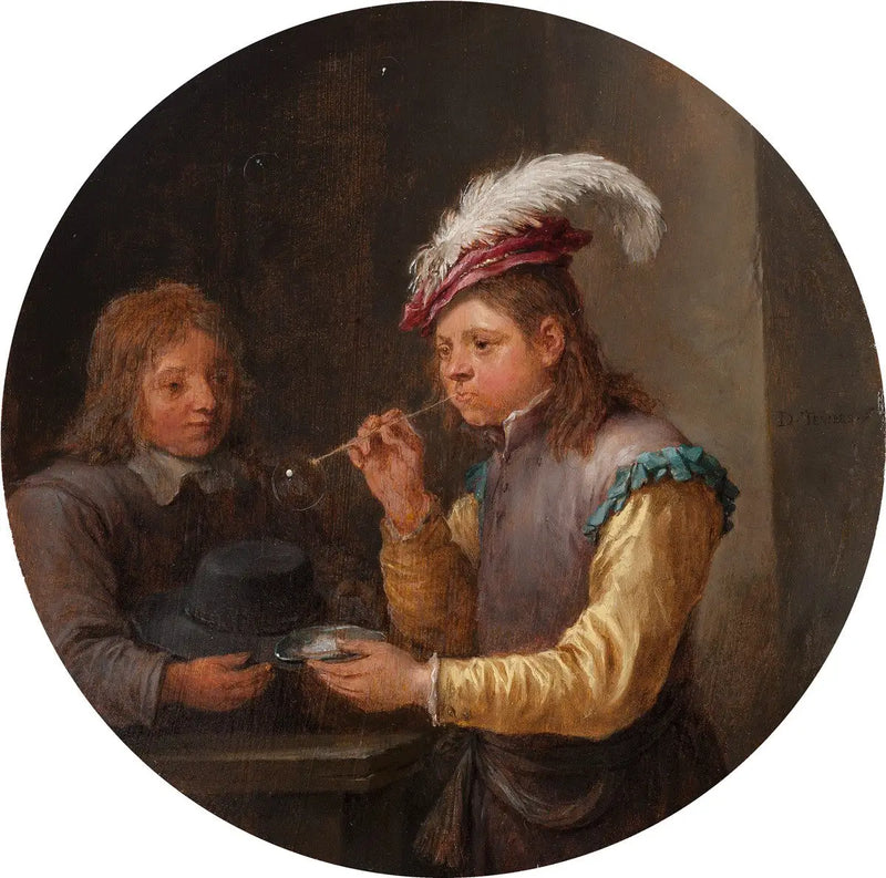 Boy blowing bubbles - David Teniers the Younger