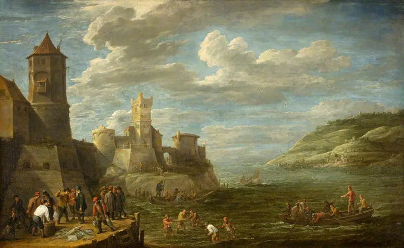Fishermen on a Quay - David Teniers the Younger