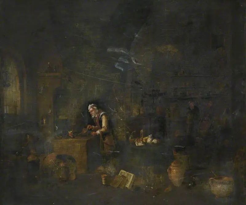 An Alchemist in His Laboratory - David Teniers the Younger