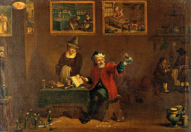 A man examining a urine flask - David Teniers the Younger