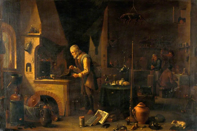An Alchemist in His Laboratory - David Teniers the Younger