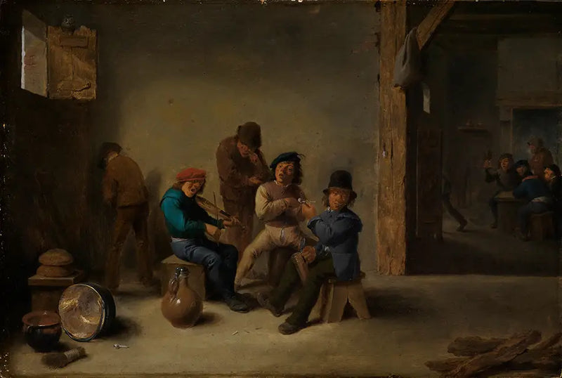 Farmers drinking and smoking in a tavern - David Teniers the Younger