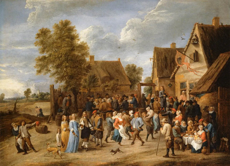 Village festival with aristocratic couple - David Teniers the Younger