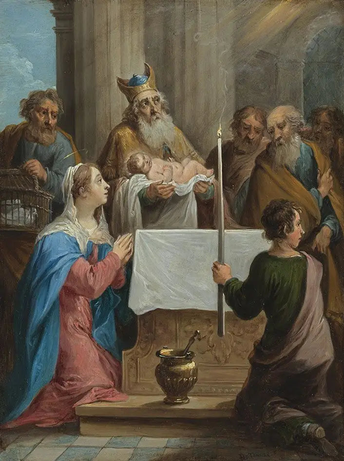 The Fifteen Secrets of the Rosary: Simeon and the Child Jesus in the Temple - David Teniers the Younger