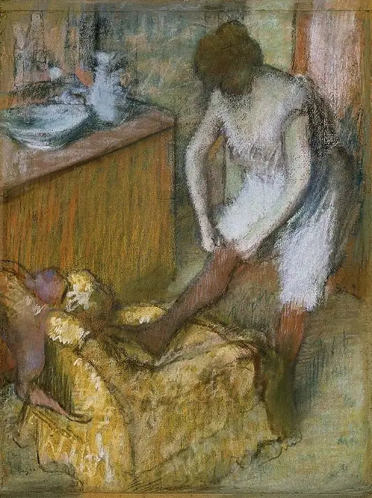 Woman Wearing Socks - Edgar Degas